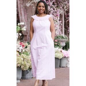 NEW Dondolo + LoveShackFancy Daisy Love Maxi Dress Small Coquette Cottage Pink
